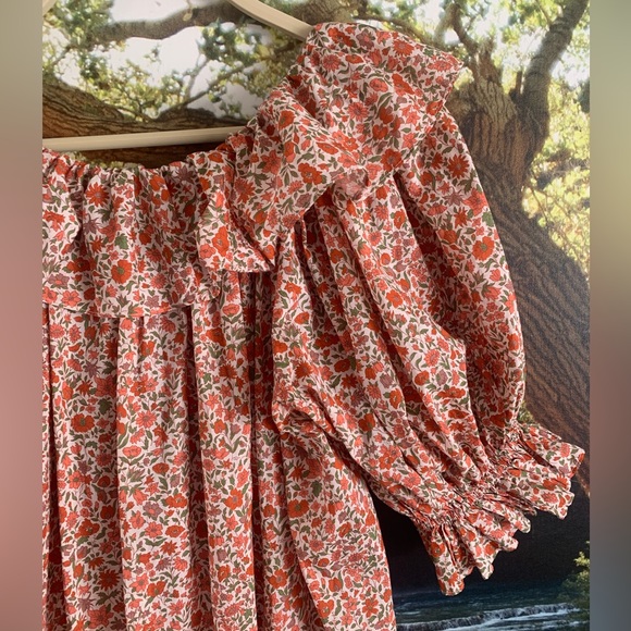 SOLD Doen Chime Ruffled Floral Liberty Fabric Dress Size XS DOEN - Picture 8 of 16
